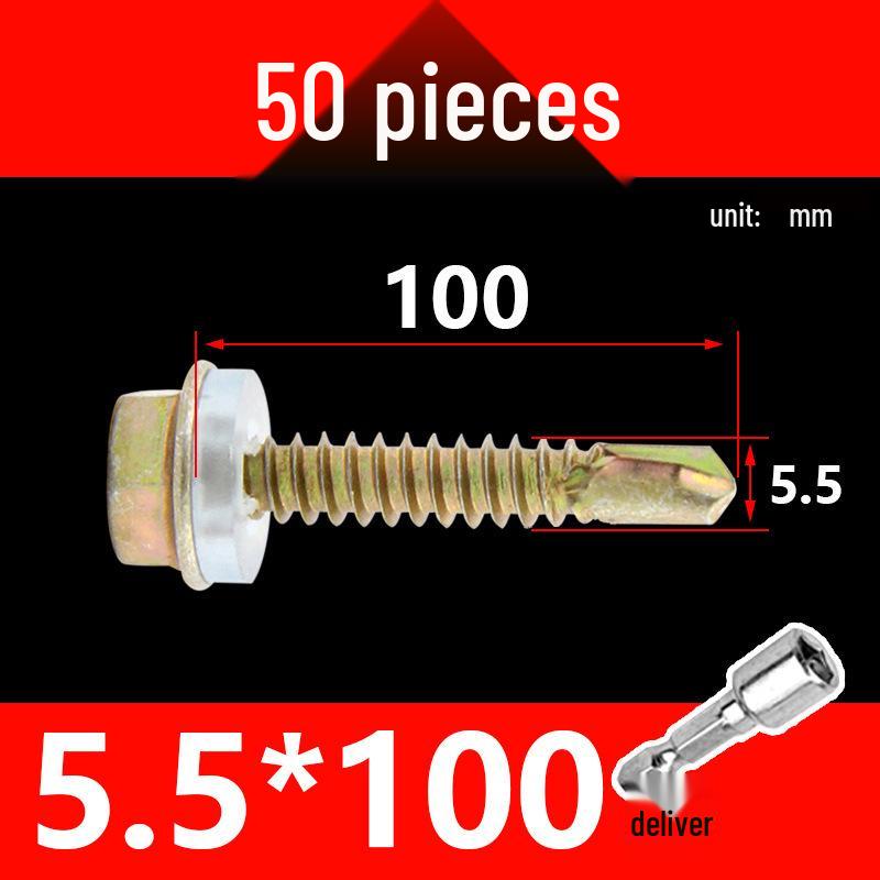 KI9S Stainless Steel Self-Drilling Hex Screw for Tile & Iron, M4