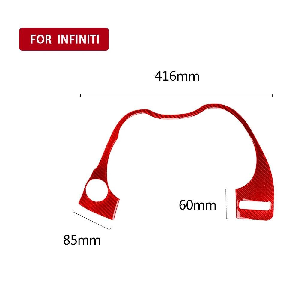 

Для Infiniti Q50 2014-2022 украшение приборной панели автомобиля, наклейка, наклейка, отделка, автомобильные аксессуары для интерьера, настоящее углеродное волокно Red(RHD)