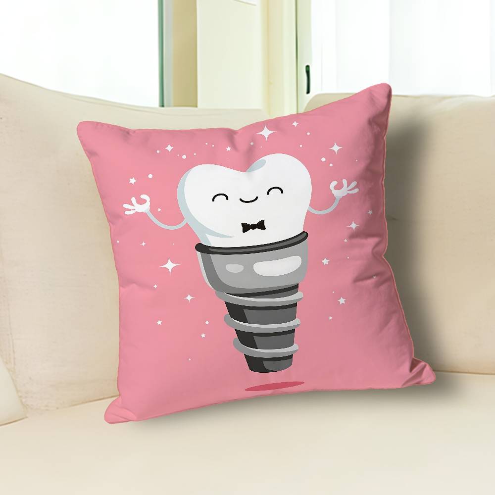 Dental Protect Tooth Cartoon Anime Celebrity Merchandise All-Match Printed Pillow Case Sofa Car Office Room Decoration Protector