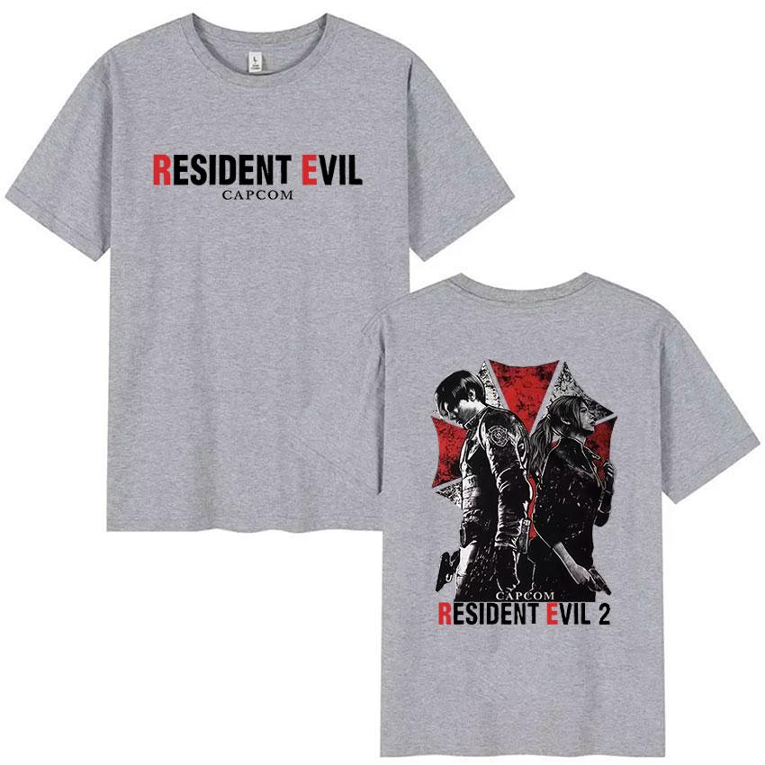 Hot Game Leon Kennedy Resident Evil Graphic T Shirt Mens Summer Gothic Short Sleeve Tshirts Man 100 Cotton Tshirt Streetwear
