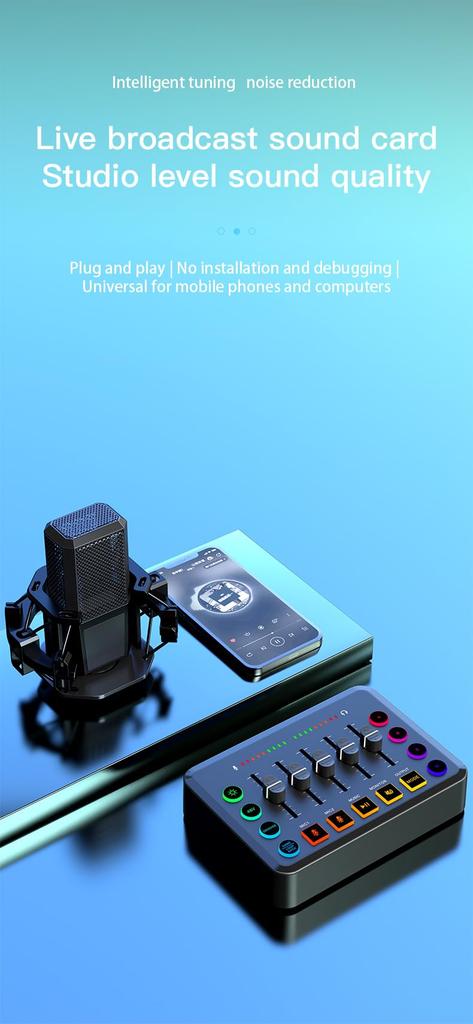 Karaoke Set Home DJ Mixer Set F9 Live Sound Card Male Voice Female Voice Changer BM800 Microphone Stand Tablet Arm Pop Guard Pop Blocker Clamp Type