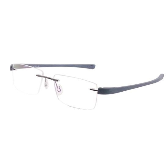 RSINC Leatest Rimless Frame/Eyeglass/Spectacle For Men & Women (PU Mix) (Gun-Grey 52-18-138) WD-U3CS-YAIB