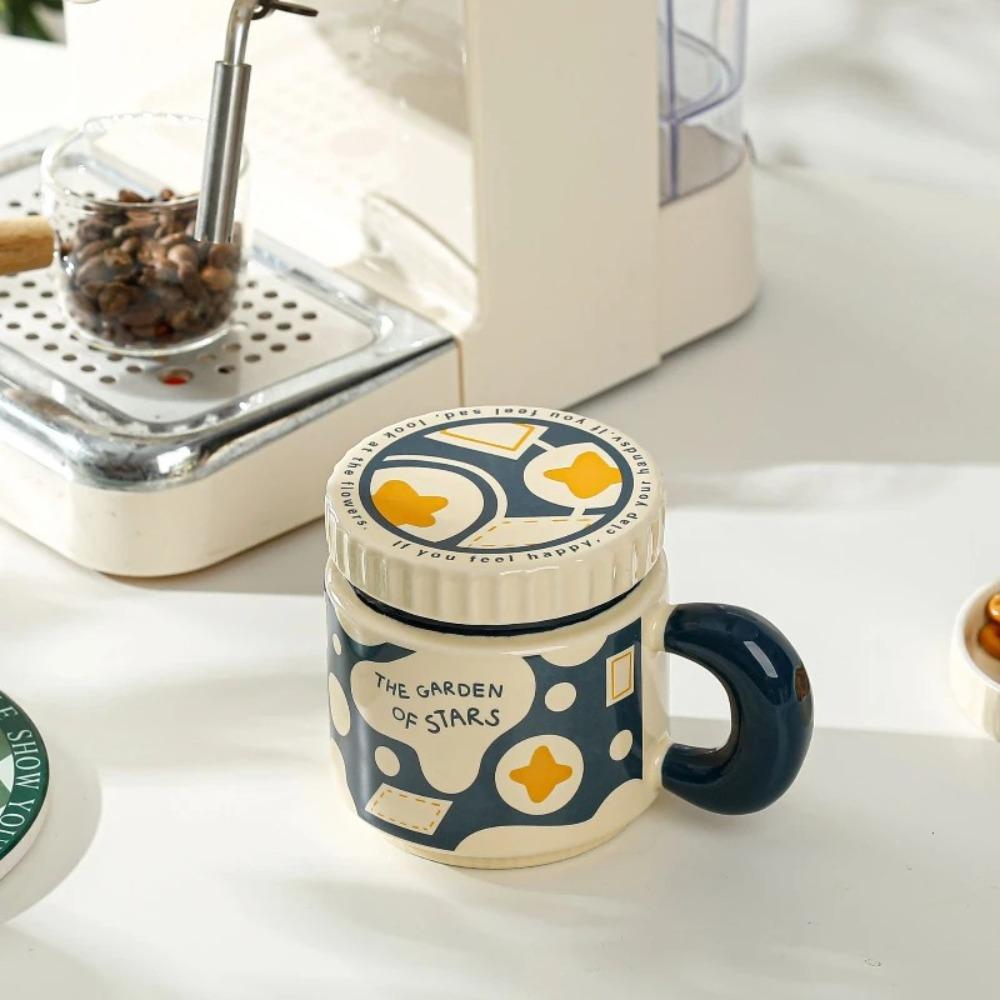 China-Chic Flowers Ceramic Mug Large Capacity Milk Cup Creative Couple Cups  Home