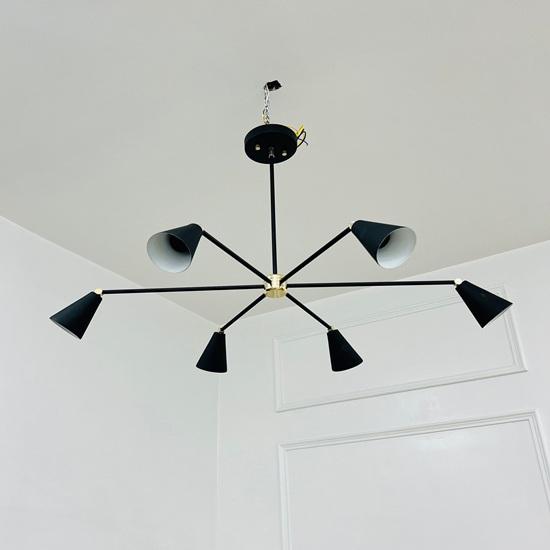 Brass Sputnik Chandelier 6-Light Mid Century Modern Starburst Light Gift