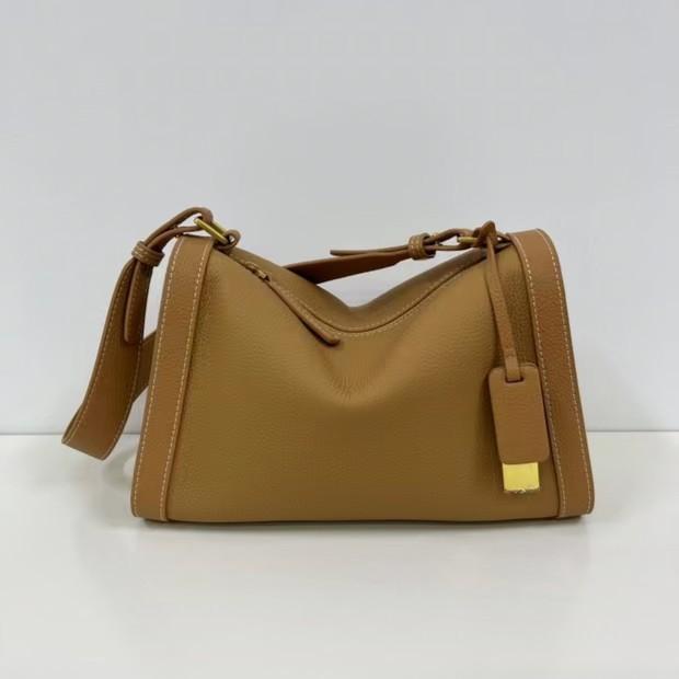 Crossbody genuine leather pillow bag, underarm bag, women's shoulder bag, high-end top-layer cowhide bag, bucket bag