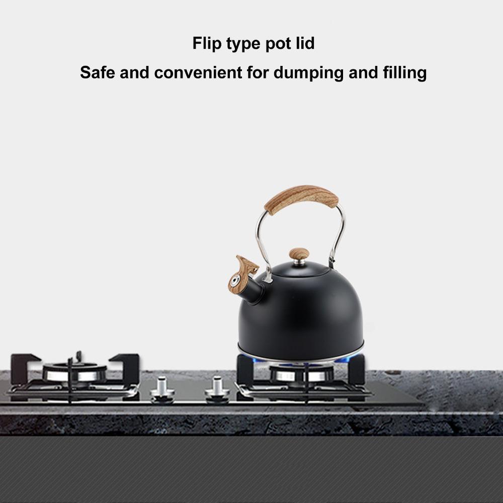 2.5L Capacity Stainless Steel Kettle Folding Handle Whistling Tea Pot  Coffee Making