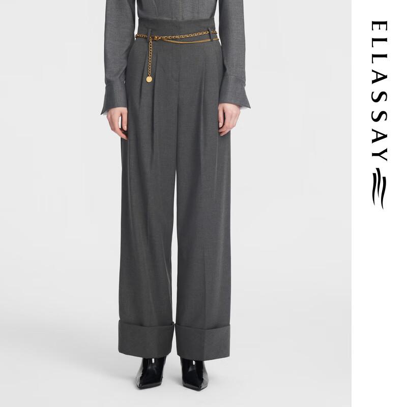 ELLASSAY Women's High-Waisted Straight-Leg Casual Pants