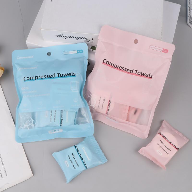 6/30 Bucăți Prosop Comprimat de Unică Folosință Portabil Fibră Vegetală Prosop de Față Șervețel Potrivit Pentru Călătorii Camping Sport Saloane de Frumusețe