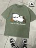 Goose Live In The Moment Design Washed Man TShirt Sport Fashion Short Sleeve ONeck Loose Cotton Clothing Unisex Soft Top
