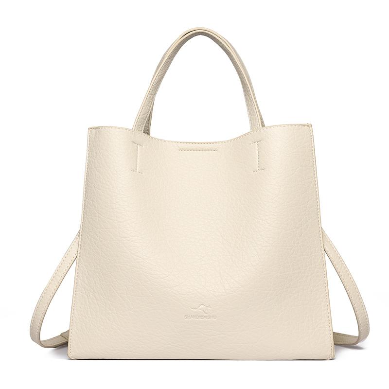 Women s PU Handbag Large Capacity Commuter Shoulder Bag белый