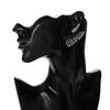 Wedding Jewelry 2 In 1 Antique Silver Color Crystal Women Stud Earrings Hollow Wings Hiphop Ear Accessories Bohemian Asymmetrical Female Earrings