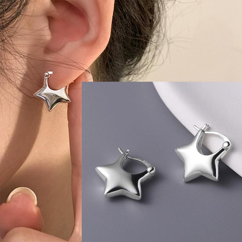 925 Silver Star Earring for Women Girl Simple Tassels Chain Fashion Office Jewelry Gift