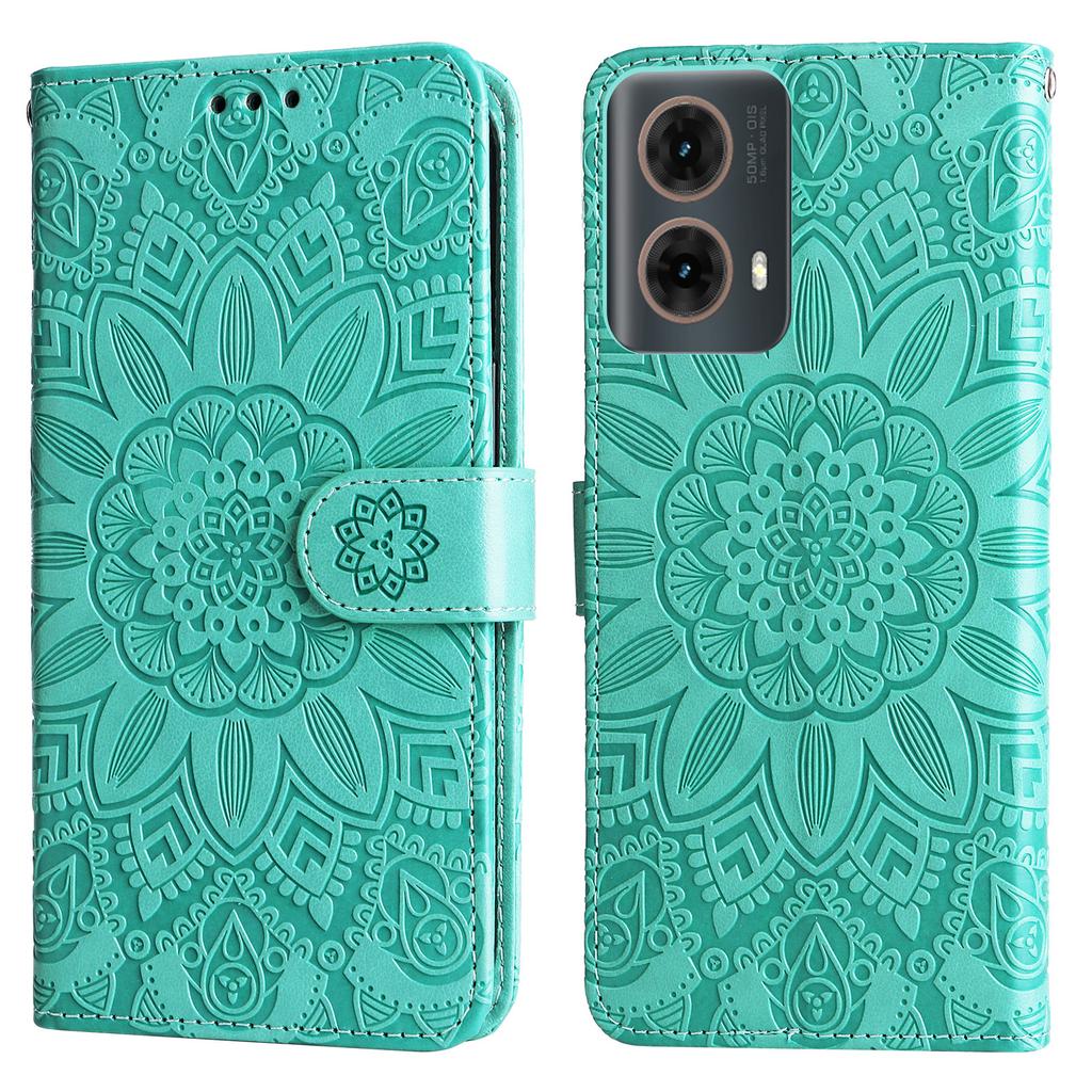 For Motorola Moto G85 5G/S50 Neo 5G Case Sunflower Imprint Leather Wallet Phone Cover