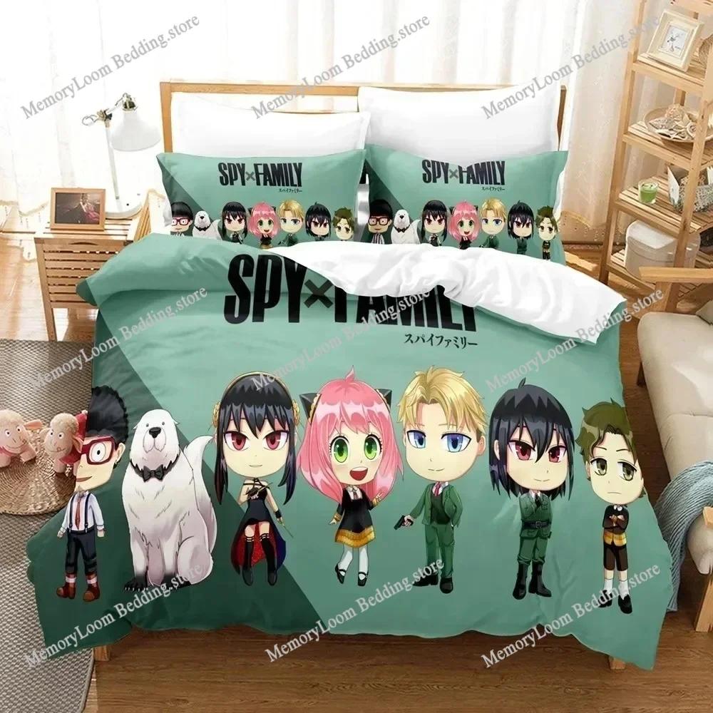 SPY×FAMILY Bedding Set Anya Forger Duvet Cover Set Microfiber Single Queen King Twin Full Size Quilt Cover for Adult Kids