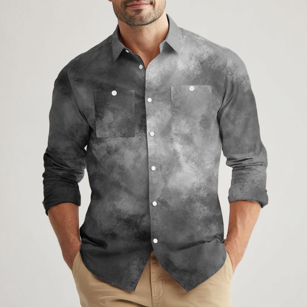 Men's Loose Classic Lapel Multi-pocket Industrial Work Shirt Top