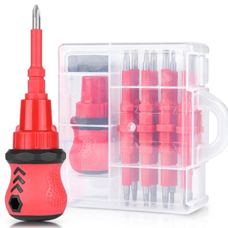 Professional 18 in 1 Insulated Screwdriver Kit With Interchangeable Magnetic Head with Nonslip Handle For Electrical