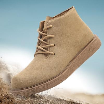 Men's Ankle Boots Retro Versatile British Wind Help Tooling Boots Genuine Leather for Men High Top Men's Shoes Cow Suede Leather