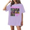 Damski casualowy modny top T-shirt z okrągłym dekoltem, krótkim rękawem i casualowym nadrukiem