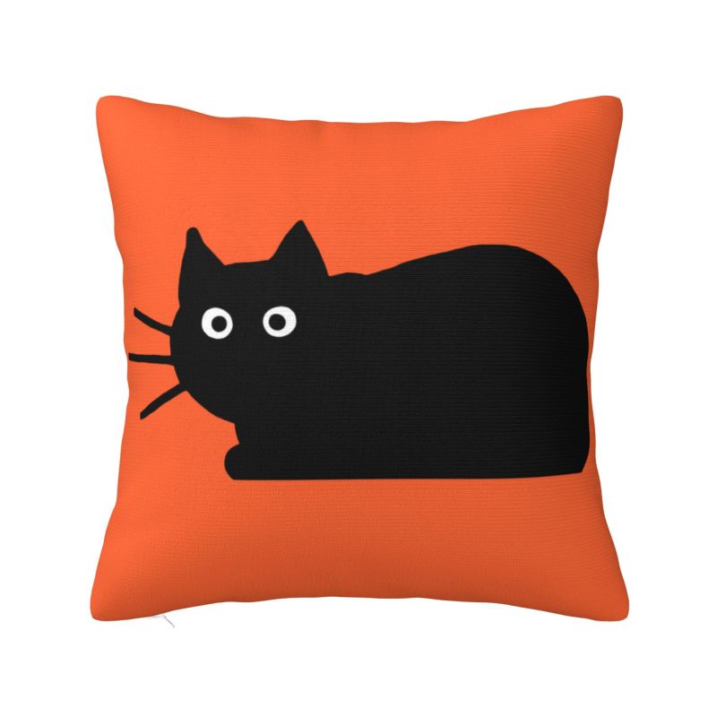 Cartoon Black Cat Cushion Cover Soft Nordic Throw Pillow Home Decoration