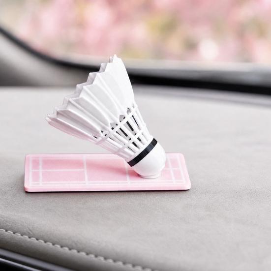 huaqianguhh Rotating Car Badminton Ornament with Swivel Mechanism, Shuttlecock Dashboard Decoration for Interior, Gift Sports Lovers