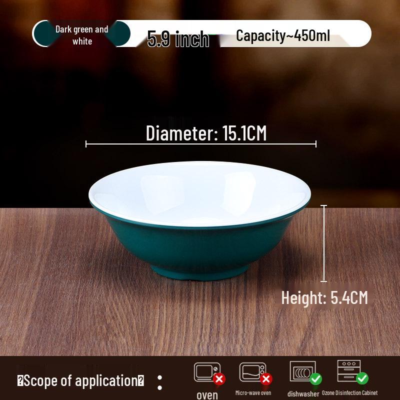10-Piece Melamine Bowl Set: Ideal for Breakfast, Soup, Congee, Soy Milk, Wonton, Rice Noodle, and Hot & Spicy Soup.