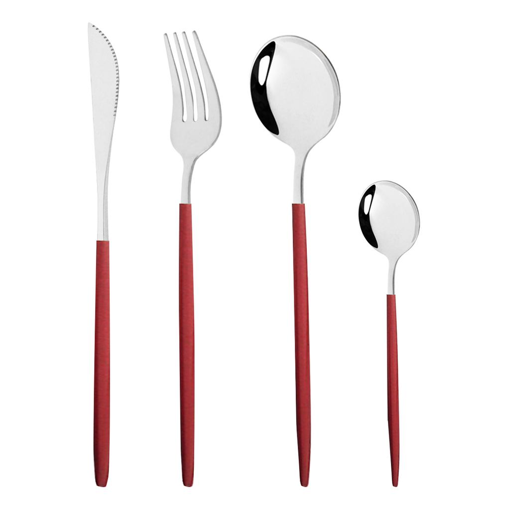Gold Western Geschirr Geschirr Dessert Messer Gabel Kaffee Löffel Teelöffel Stahl Besteck Set Edelstahl Hause Abendessen Set
