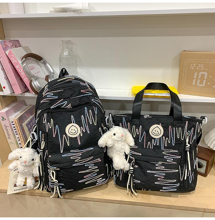 School Bag New High Value Ins Japanese Backpack Cute Casual Simple Large Capacity School Bag Versatile Commuter Make-up Bag