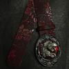 Vintage Dark Red Rose Double Horse Head Leather Belt - Unisex, Retro, Decorative Accessory.