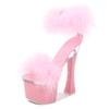 Fashion Transparent Ultra-high Heel 17cm Thick Heel Summer Women's Waterproof Platform Fluffy Sexy Fairy Sandals