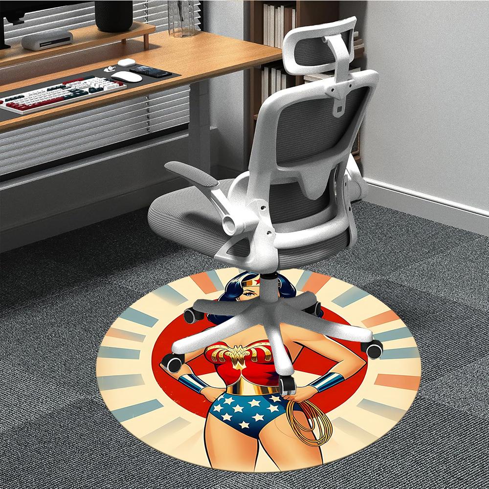 

1pc Wonder Woman, Superhero Chair Carpet for Office Non-Slip, Indoor Non-Slip Washable Carpet, Non-Shedding Mat For Office yy251030074 80cm by 80cm
