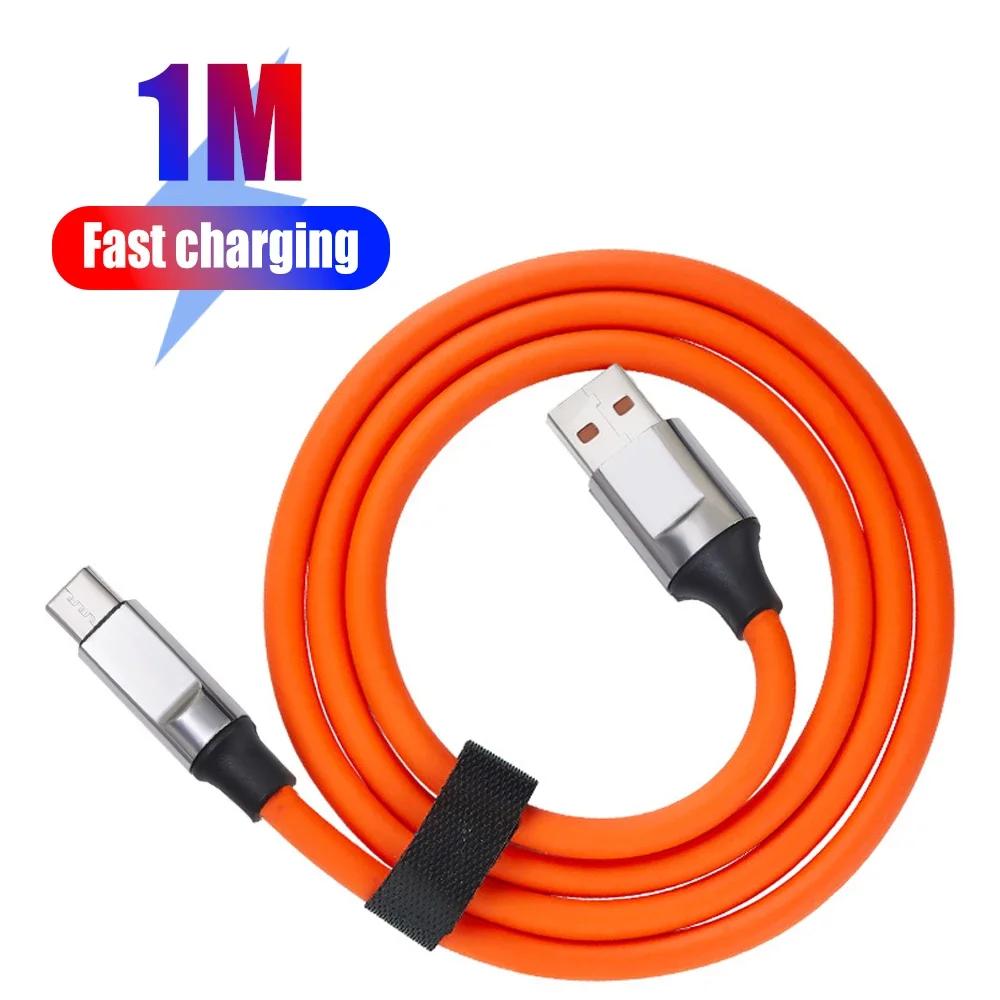 120W USB Type C Cable Fast Charging Thicken Liquid Silicone USB C Data Cord for Huawei P50 P40 P30 Xiaomi 14 Redmi 13 POCO X6