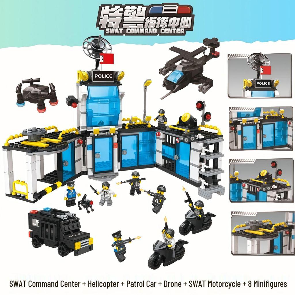 Compatible Military SWAT Armored Car Building Blocks - Educational Assembly Toy for Boys