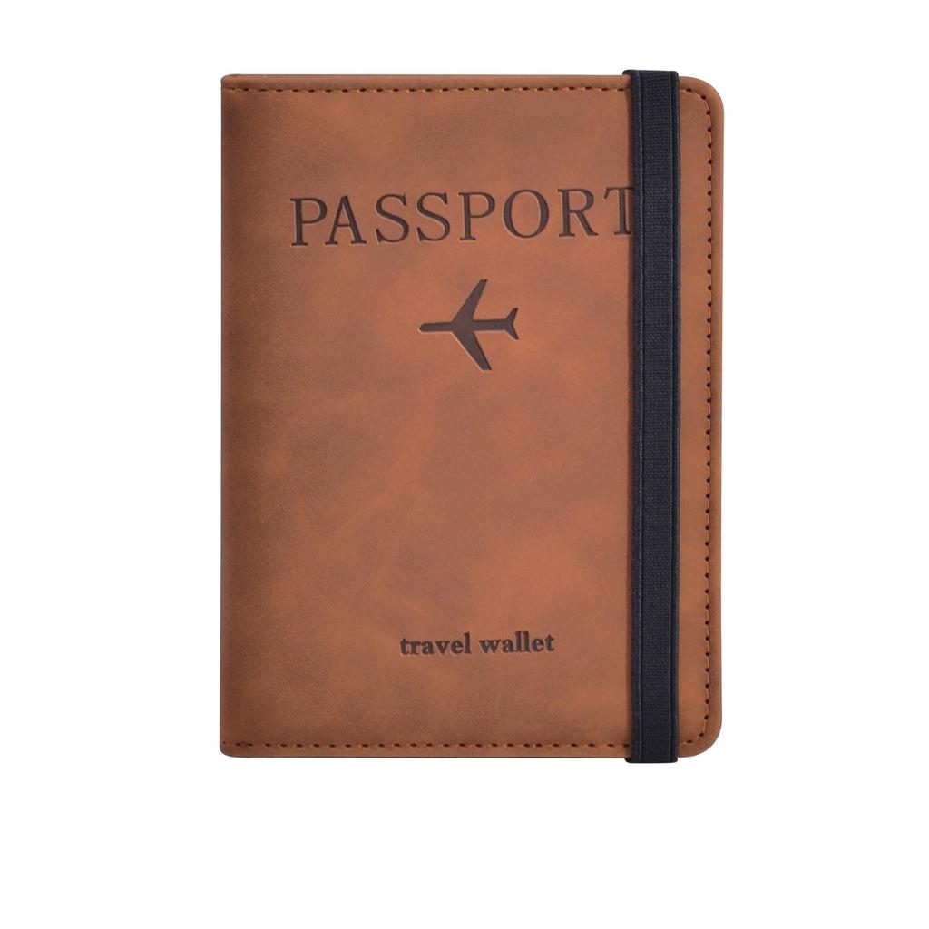 Passport Holder, with Credit Card Slot and Boarding Pass Slot Combo, Travel Wallet Case Book Travel Must Have, RFID Blocking Lea
