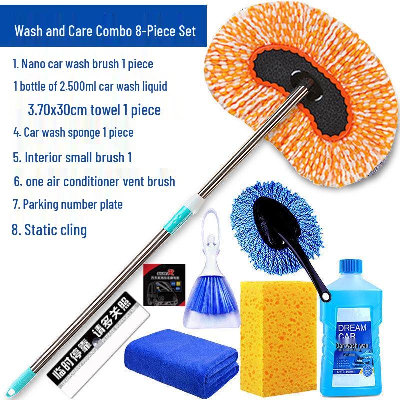Telescopic Car Wash Mop with Long Handle - Car Cleaning Brush