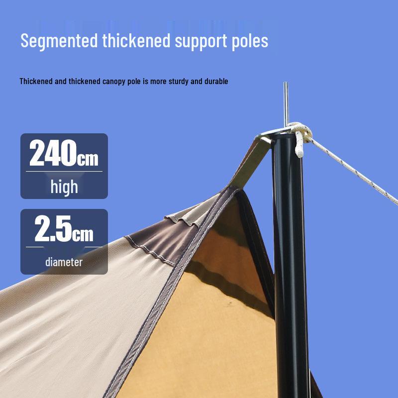 Silver Coated Large Outdoor Camping Sunshade Tent - Rainproof Pergola for Picnics