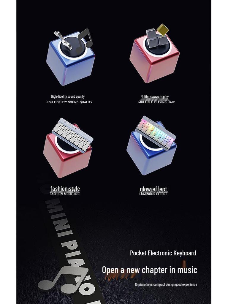 Multicolor Portable Pocket Piano Toy – Small, Multifunctional Keyboard for Kids
