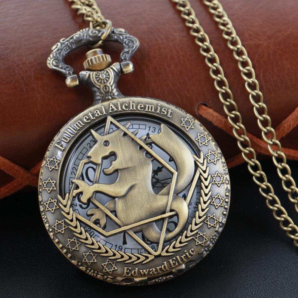 

Alchemist Hollow Steampunk Quartz Pocket Watch Bronze Case Necklace Pendant Clock Chain Men s and Women s Christmas Gift Reloj бронзовий