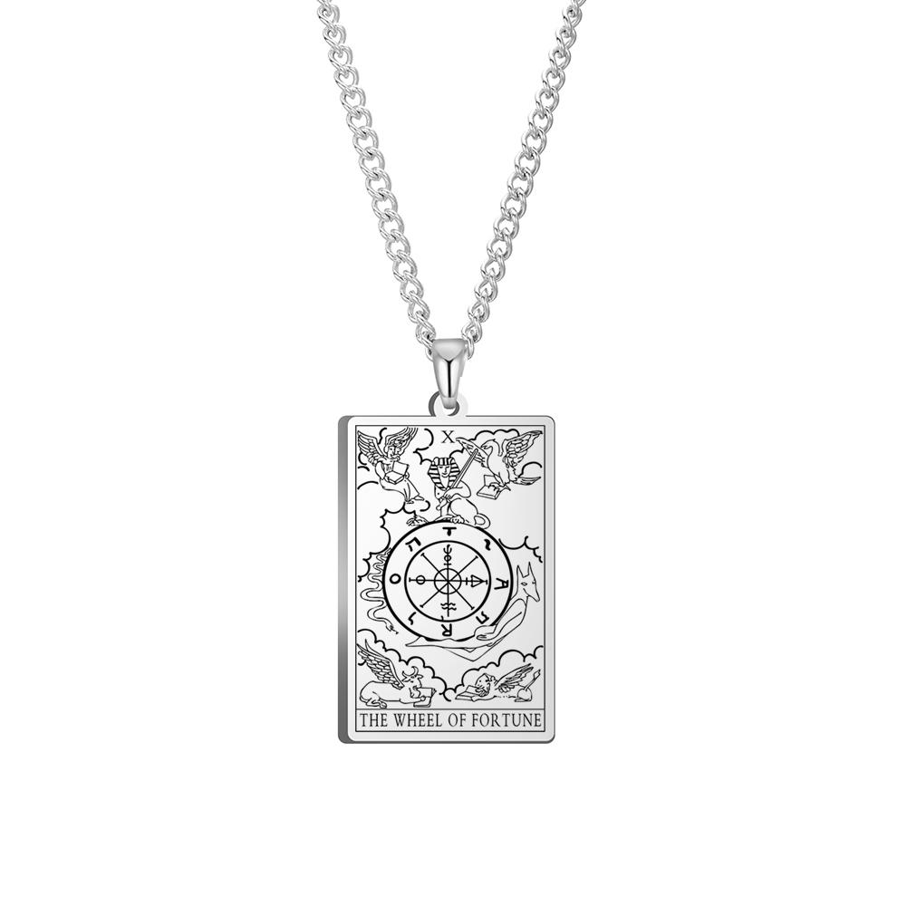 Dawapara Vintage Tarot Kartı Kolye Major Arkana Pagan Astroloji Tılsım Kolye Uçları Paslanmaz Çelik Takı