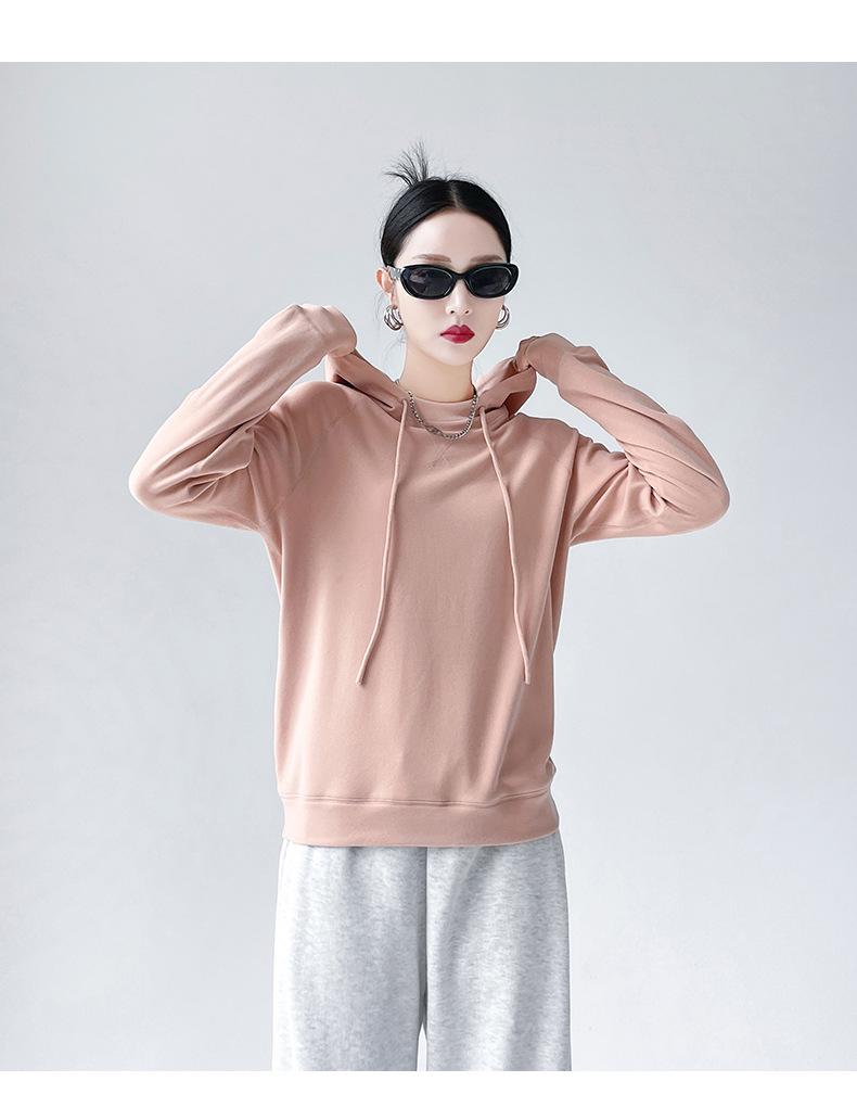 Women's Long-Sleeve Drawstring Hooded Sweatshirt - New Slim Style for Spring and Autumn, Great As Layer or Outerwear