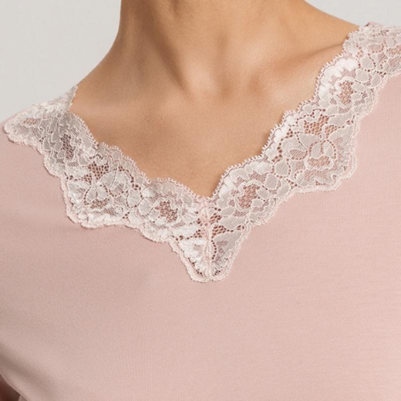 Hanro V Neck Long sleeVe Shirt  71841 Blush 