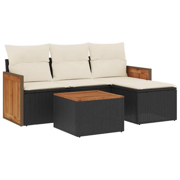 VidaXL Garden Lounge Set with Cushions 5 Pcs, Patio Sofas, Patio Furniture Set, Outdoor Furniture, Black 3227589