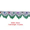 35mm Width Sequin Lace Trim Golden Silver Sewing Braided Lace Lace Trim Ribbon  For Dress Making