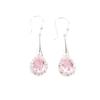 Natural Morganite Gemstone 925 Solid Silver Jewelry Zircon Women Earrings 1.86" CZE-7-13