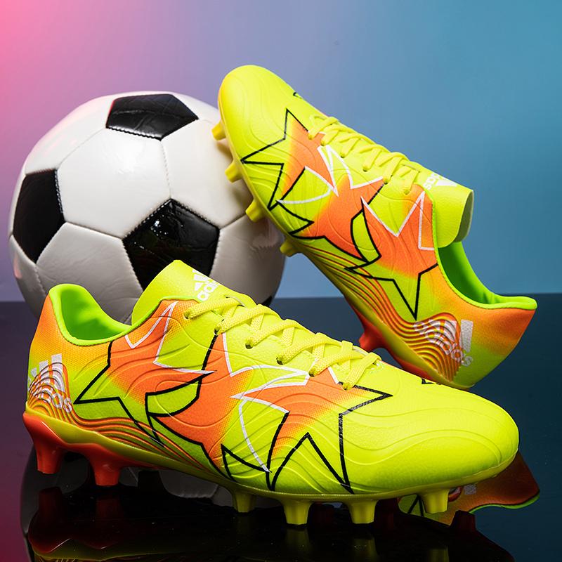 

Мужские футбольные бутсы FG с нескользящей подошвой, футбольные бутсы с индивидуальным дизайном в виде звезд, кроссовки с гальваническим покрытием, футбольные бутсы 44 44 жёлтый