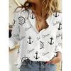 Loose Casual Letter Pattern Print Shirt