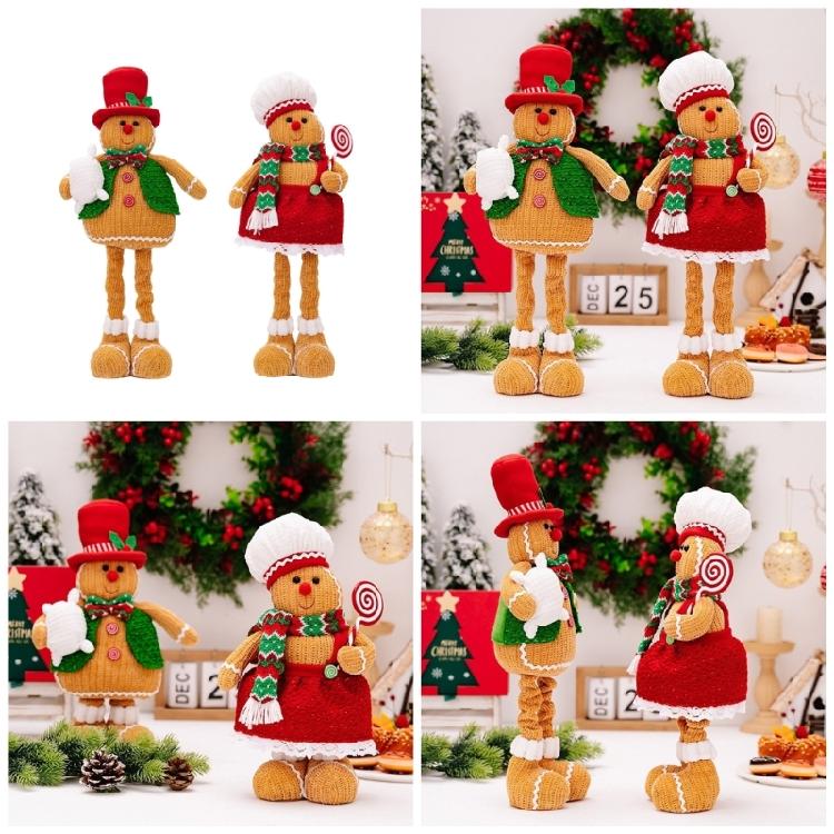 Seasonal Gingerbreads Man Gnomes Scalable Holiday Gingerbreads Man Gnomes Plush Doll Ornament for Table Display
