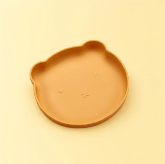 High-Quality Silicone Baby Suction Plate - Bear Design
