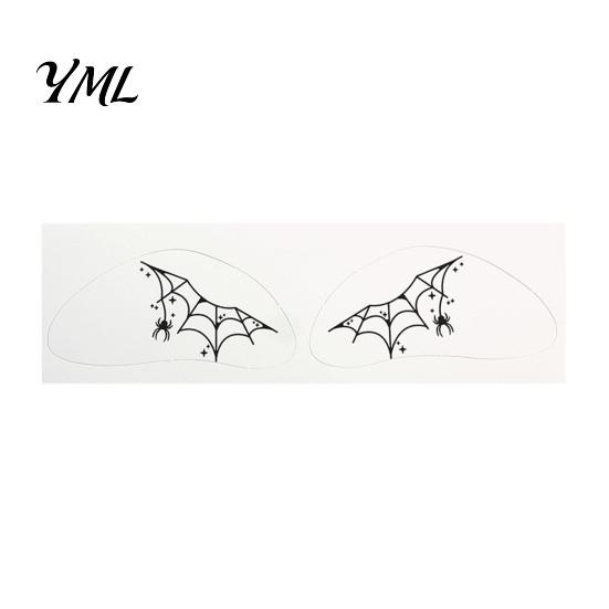 Water Transfer Body Stickers Halloween Makeup Eye Temporary Tattoos, Waterproof Spider Web Bat Eyeliner Scary Face Decals Shadow Tattoo Sticker
