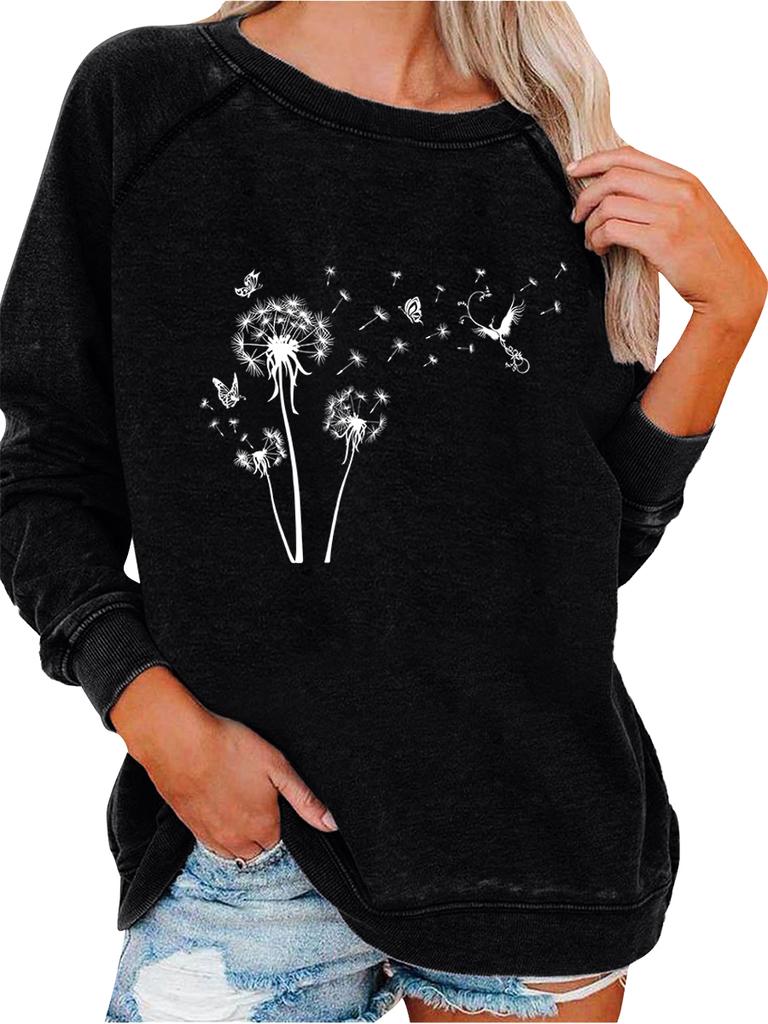 Women's Oversized Pullover Sweatshirt Spring/Fall Sweatshirt Fashion Print Top Versatile Top