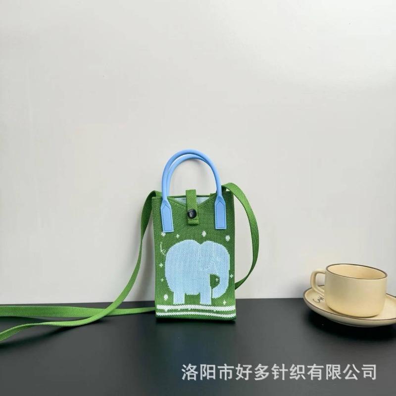 Premium Sense Ns Mobile Phone Bag New Cartoon Knitted Bag Dopamine Niche Versatile Messenger Shoulder Bag Handbag